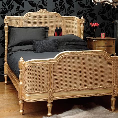 Online bedroom furniture specialist the french bedroom company was founded in 2006 and sells over 800 skus encompassing bedroom furniture, lighting and accessories, with an emphasis on classic french style. Lit Lit Gold Rattan Luxury Bed | Beds | Beds & Mattresses ...