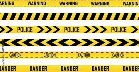 Creative Police Line Black And Yellow Stripe Border Police Warning