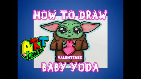 How To Draw Valentines Baby Yoda Youtube