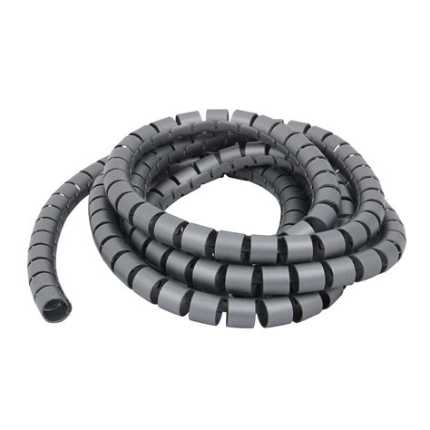 Unique Bargains Flexible Spiral Tube Cable Wire Wrap Gray 15mm Dia X 2
