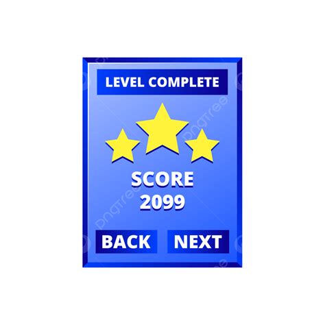 Glossy Blue Level Complete Interface Ui Game Level Png And Vector