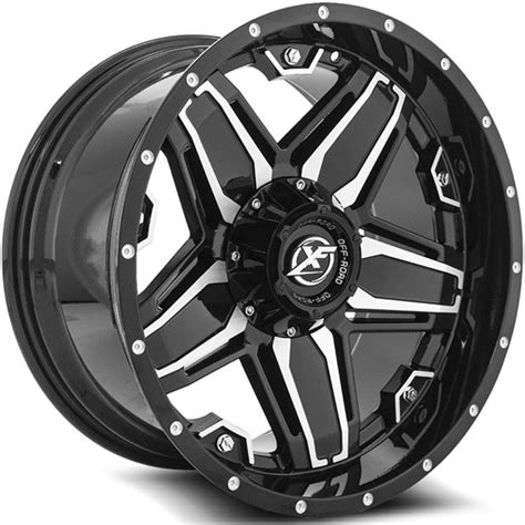 Xf Off Road Xf 223 Gloss Black With Milled Spokes Dually Wheels