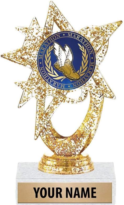 55 Gold Glitter Marathon Trophies Custom Astral Star
