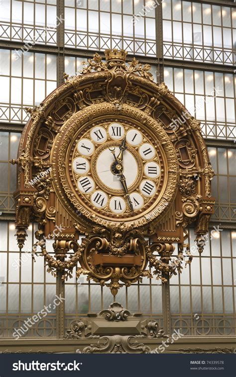 River parks studio antiquite de paris 23 1/2 brown round metal wall clock. The Musee D'Orsay Clock In Paris, France Stock Photo ...