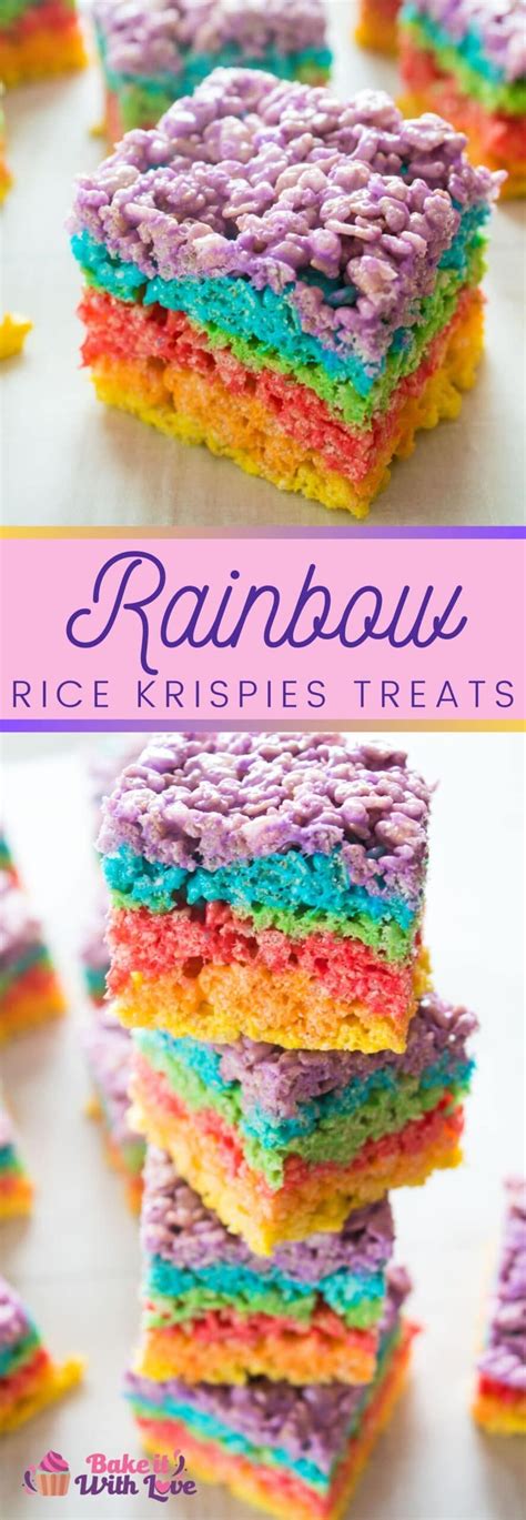 Rainbow Rice Krispies Treats Bake It With Love Recipe Rainbow