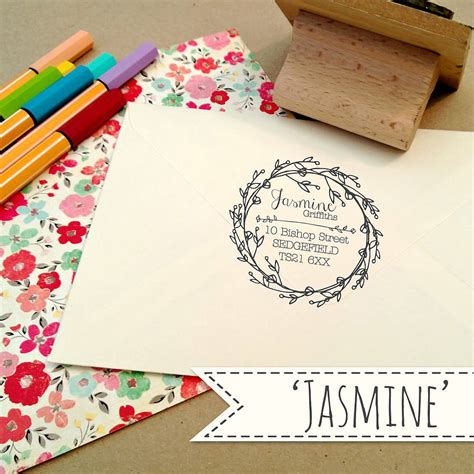 Personalised Address Rubber Stamp By The Little Posy Print Company
