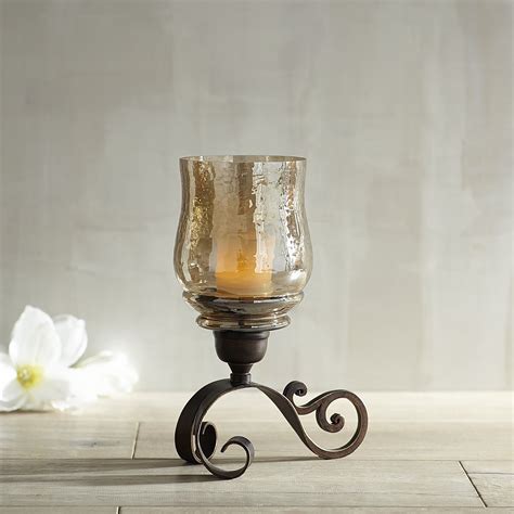 Small Sundara Scroll Hurricane Candle Holder Hurricane Candle Holders