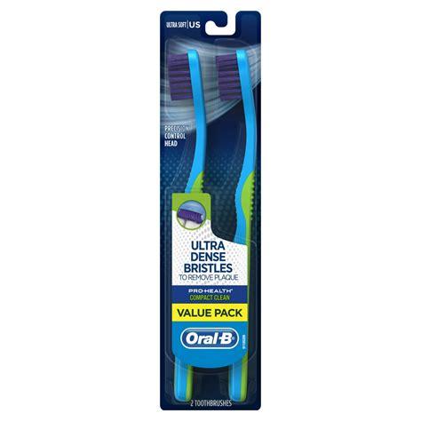 Oral B Pro Health Compact Clean Toothbrushes Ultra Soft 2 Ct