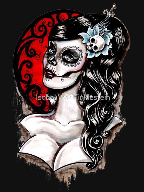 Day Of The Dead Pinup Tattoo T Shirt By Missfinklestein Redbubble