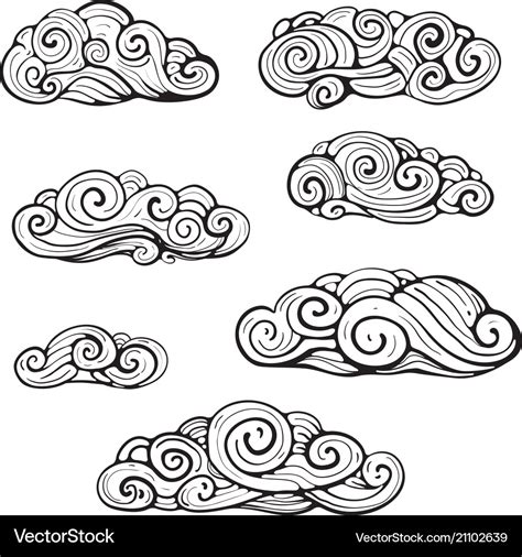 Intricate Clouds Swirl Clip Art Royalty Free Vector Image