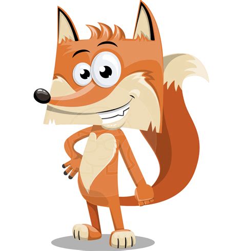Flat Fox Cartoon Vector Character Aka Roy Foxly Graphicmama