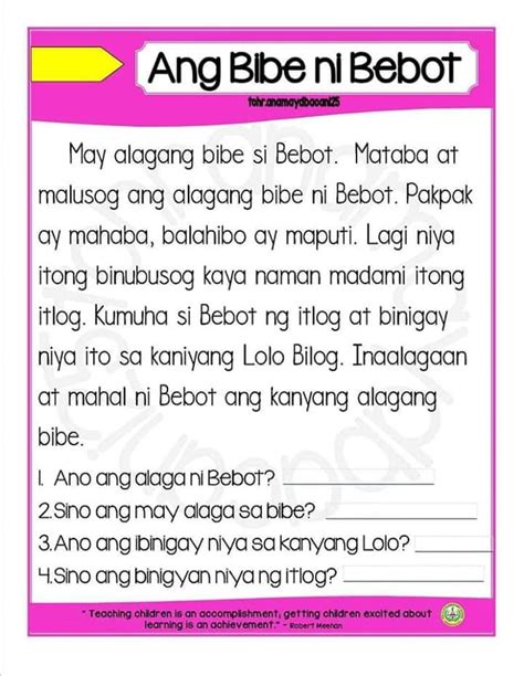 Filipino Reading Materials For Grade 4 Images And Photos Finder