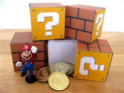 Super Mario Question Block Papercraft Party Favor By Partyshmarty 5