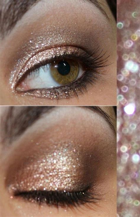 Glitter Rose Gold Eye Makeup Gold Eye Makeup Eye Makeup