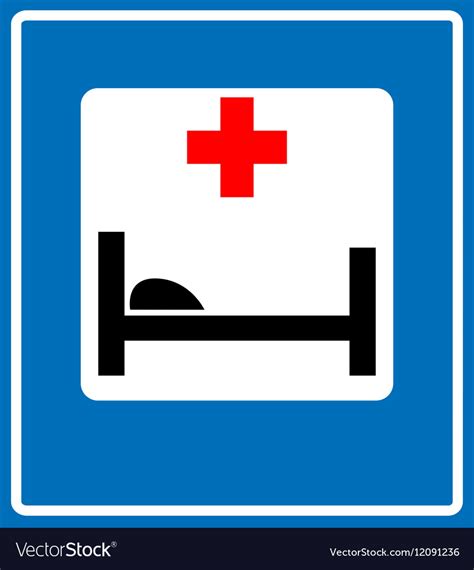 Hospital Road Sign Royalty Free Vector Image Vectorstock