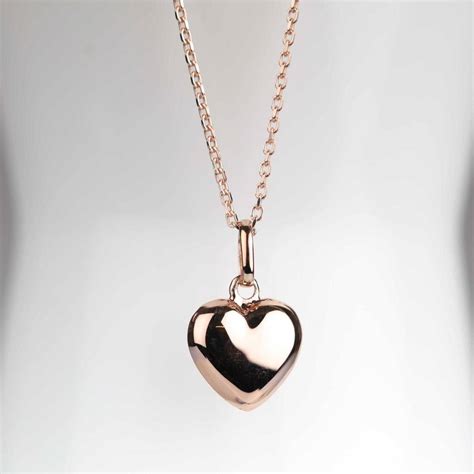 Polished Rose Gold Plated Heart Charm Necklace By Nest