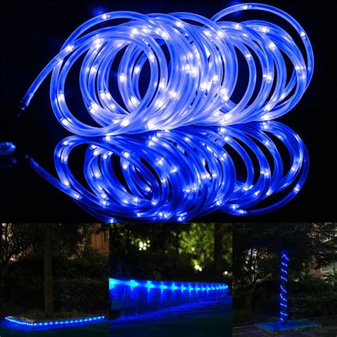 50 Leds Solar Rope Lights 23ft Daylight White Outdoor Waterproof Led