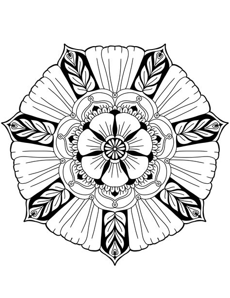 Free Flower Mandala Digital Printable 1 Easy Karyn Lewis Illustration