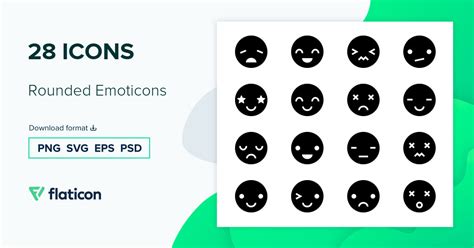 Rounded Emoticons Icon Pack Fill 28 SVG Icons