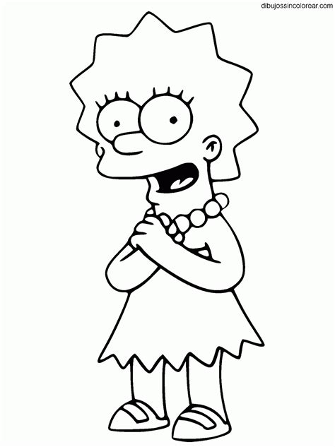 Dibujos Sin Colorear Dibujos De Lisa Simpson Los Simpsons Para Colorear