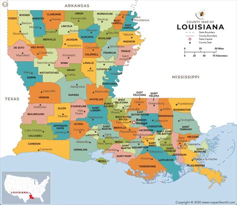 Map Of Parishes In Louisiana