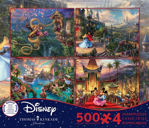 おもちゃ Disney Thomas Kinkade Set Of 4 500 Piece Puzzles Puzzle Snow White