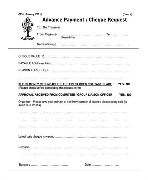 Template For Payment Request