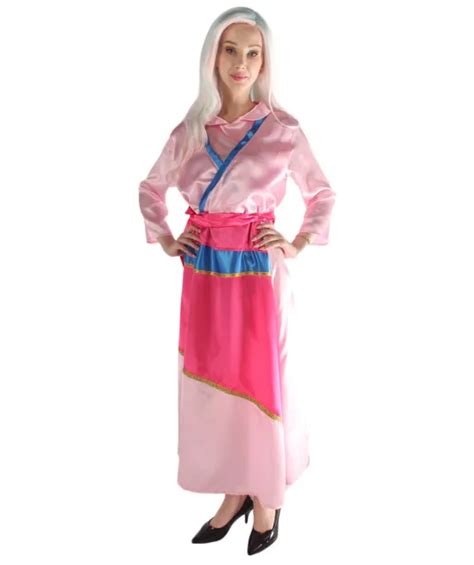 Womens Pink Dress Kimono For Cosplay Princess Mulan Costume Party