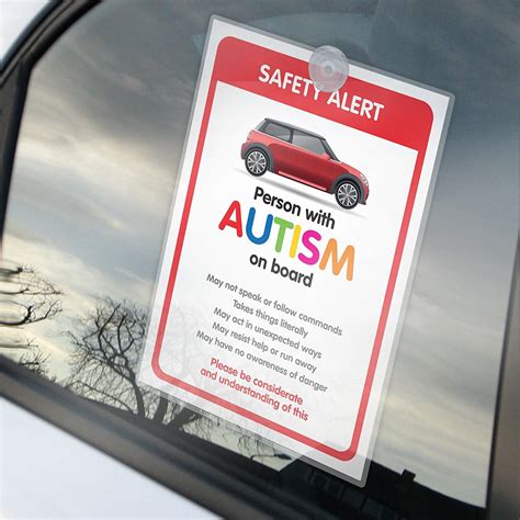 Autism Car Sign Awareness Sign For Emergency Services Borp Etsy Australia