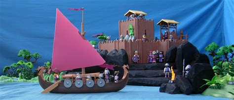 Viking Custom Wooden Fort And Custom Ship Playmobil Vikingos Dioramas