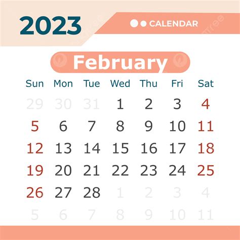 February 2023 Calendar Vector Hd Images February 2023 Calendar Pastel