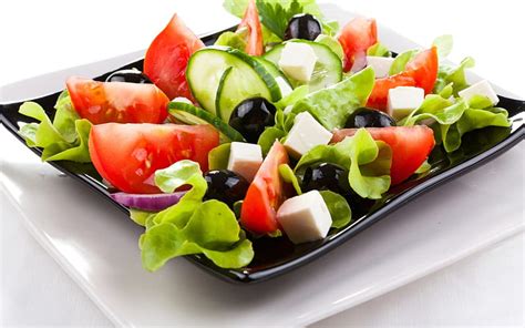 Fresh Salad Food Fresh Plate Vegetables Salad Hd Wallpaper
