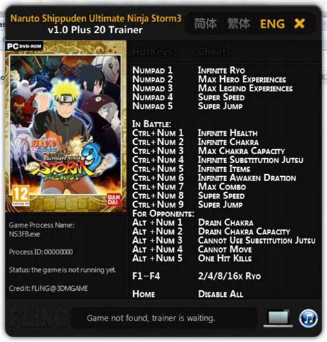 Naruto Shippuden Ultimate Ninja Storm 3 Trainer 20 V10 Fling