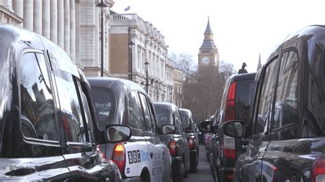 London Black Cab Protest Watch Thousands Of Drivers Stage Safety