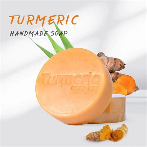 Tumeric Soap G Acne Dark Spots Removal Skin Brighten Handmade Soap