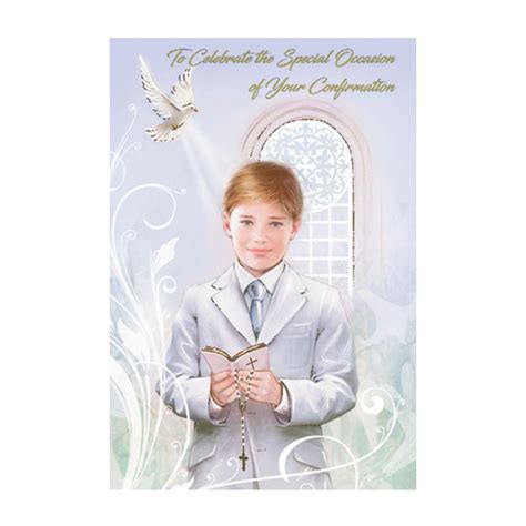Confirmation Card With Insert Boy Saint Anthony Stores Communion