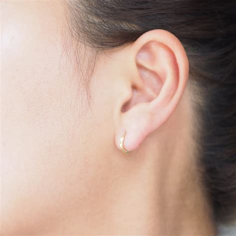 Mm Gold Hoops Earrings Cartilage Hoop Earrings Small Hoop Etsy