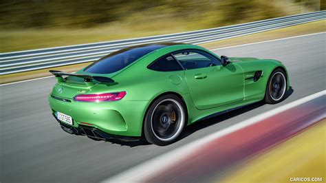 Mercedes AMG GT R At The Nurburgring Color Green Hell Magno Rear Three Quarter Caricos
