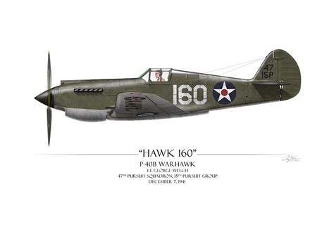 Pearl Harbor P Warhawk White Background Painting By Craig Tinder