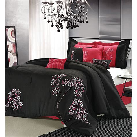 You don't have to buy a comforter separately and try to match it with because a king mattress is 76 inches wide by 80 inches long, a king comforter should have a few. ELEGANT 8 PC KING SIZE BLACK/RED COMFORTER BED SET NEW | eBay