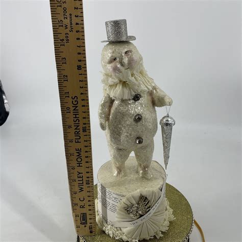Bethany Lowe Dee Foust Large Snowman Figure Silver Glitter Hat Retired Rare EBay