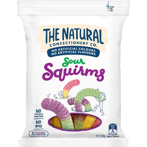 The Natural Confectionery Co Sour Squirms Lollies 240g Woolworths