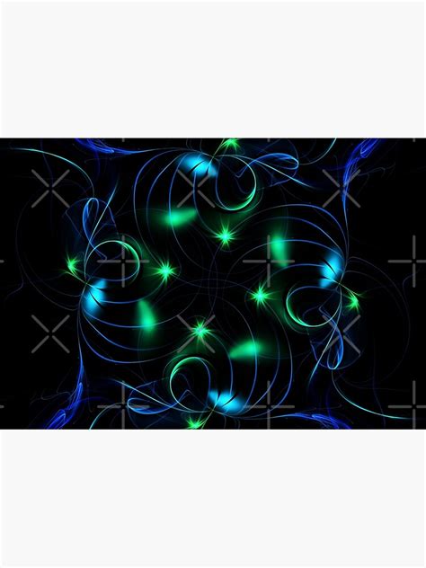 Psytrance Design Psychedelic Flame Fractal Blue Green Spirograph