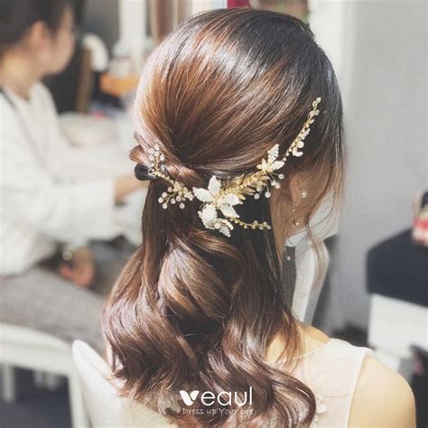 Chic Beautiful Gold Bridal Hair Accessories 2020 Metal