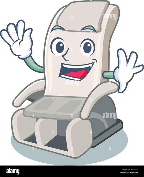 Waving Massage Chair In The Mascot Shape Vector Illustration Stock Vector Image And Art Alamy