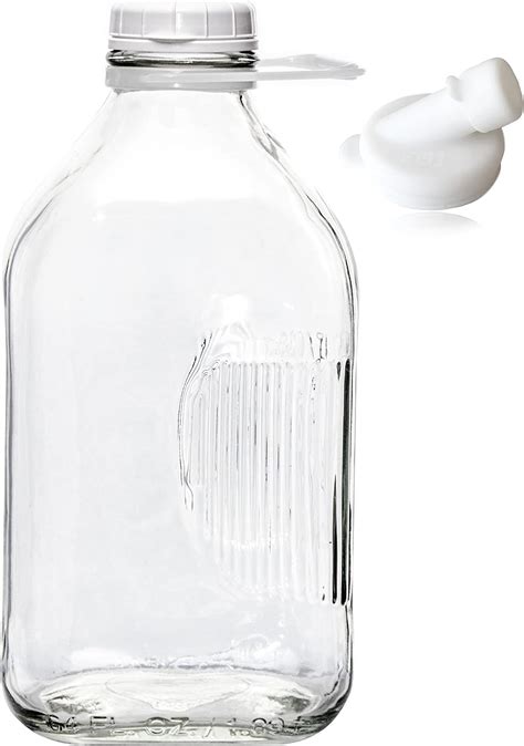 The Dairy Shoppe Heavy Glass Milk Bottles Jugs With Lids And Extra