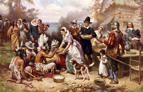 The First Thanksgiving Pilgrims And Natives Gather To Share Meal The Roosevelt Review