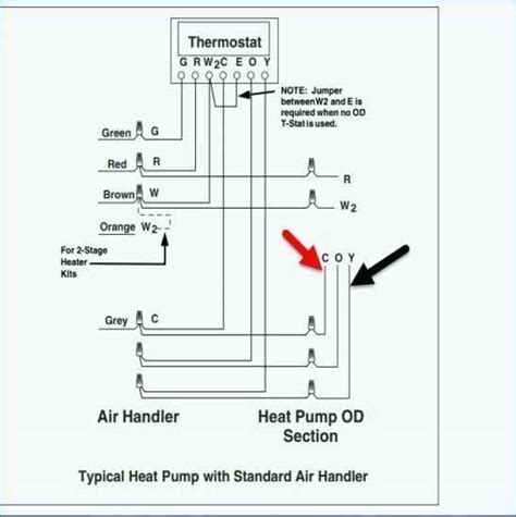 But this thermostat is actually wired as 1h/1c system as there is a jumper wire. Trane Heat Pump Thermostat Wiring Diagram