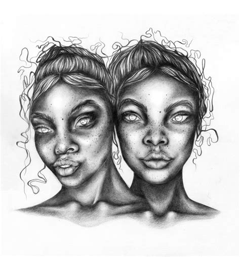 Pencil Drawing Two Faced 2019 Domestika