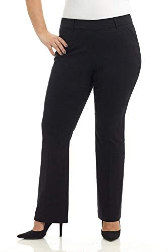 Rekucci Curvy Woman Ease Into Comfort Barely Bootcut Plus Size Pant 16w Black Pricepulse